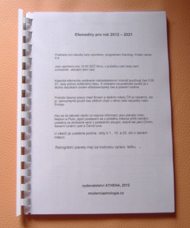 Efemeridy A5 2021 -2030